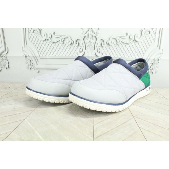 LL Bean Gray Nylon Mesh Cozy Fleece Ultralight PrimaLoft Slippers 10 M - Picture 2 of 9